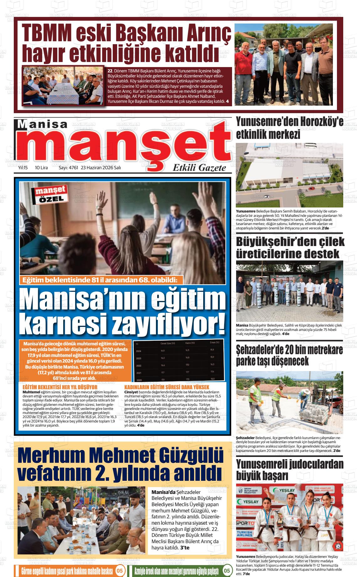 Manisa Manset 23.06.2026