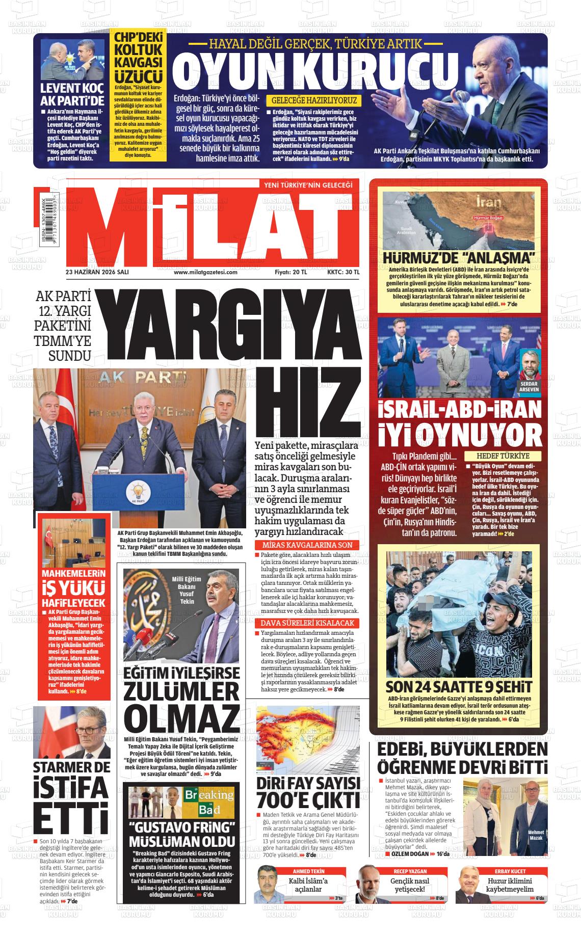 Milat Gazetesi 23.06.2026