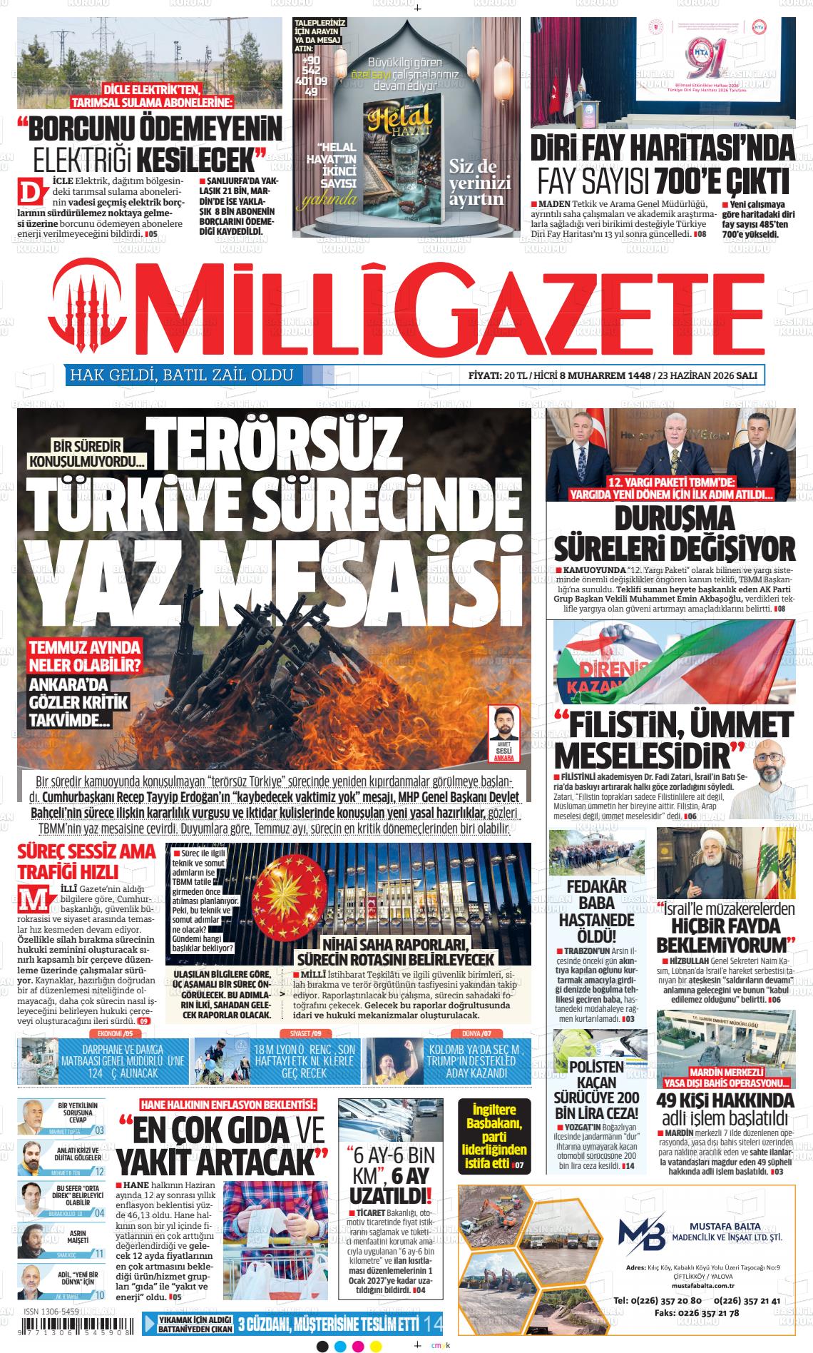 Milli Gazete Gazetesi 23.06.2026