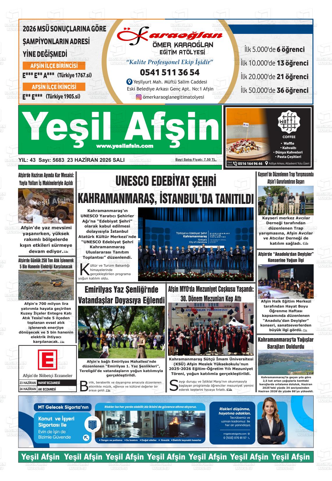 Kahramanmaras Yesilafsin 23.06.2026