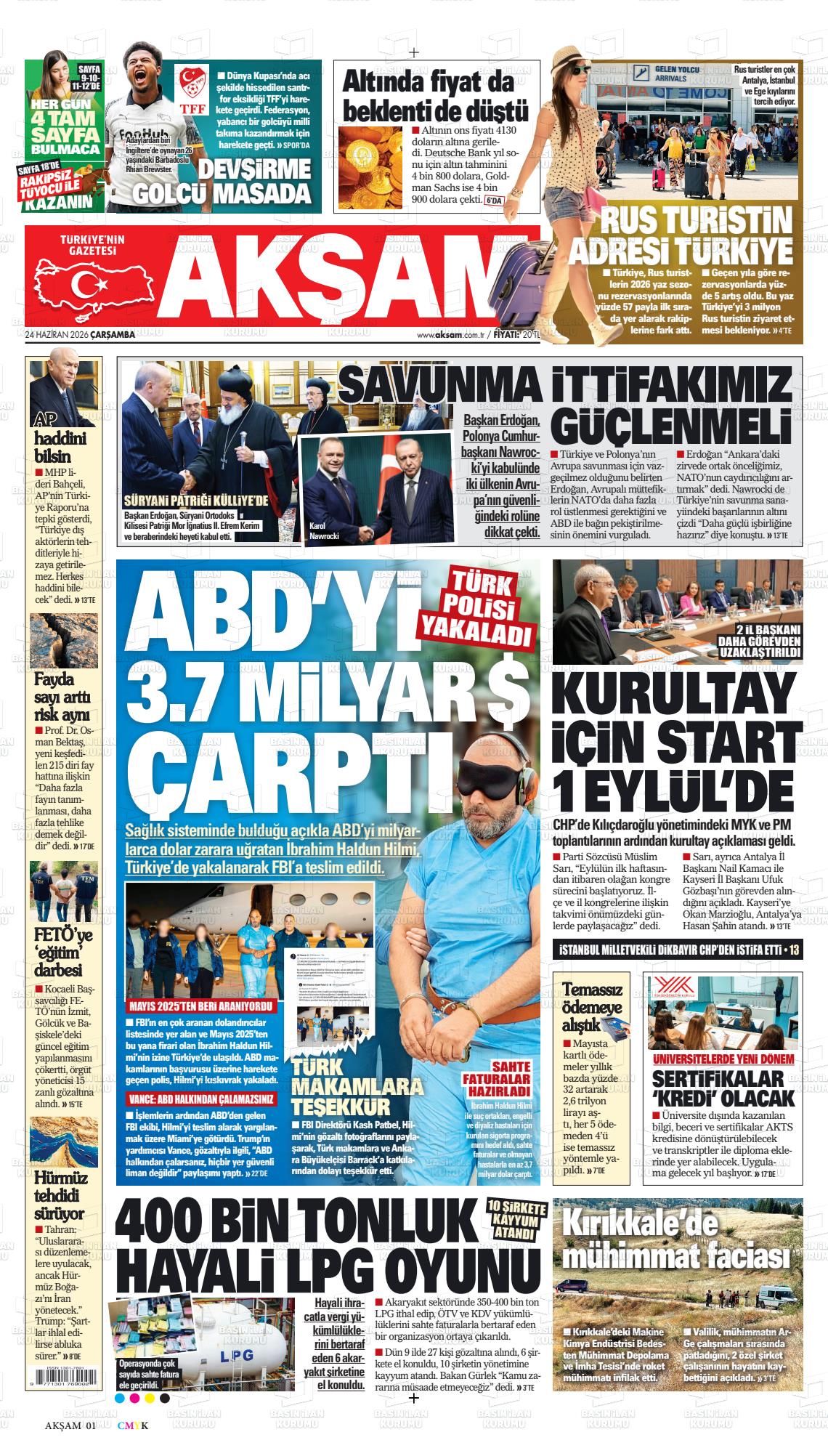 Akşam Gazetesi 24.06.2026