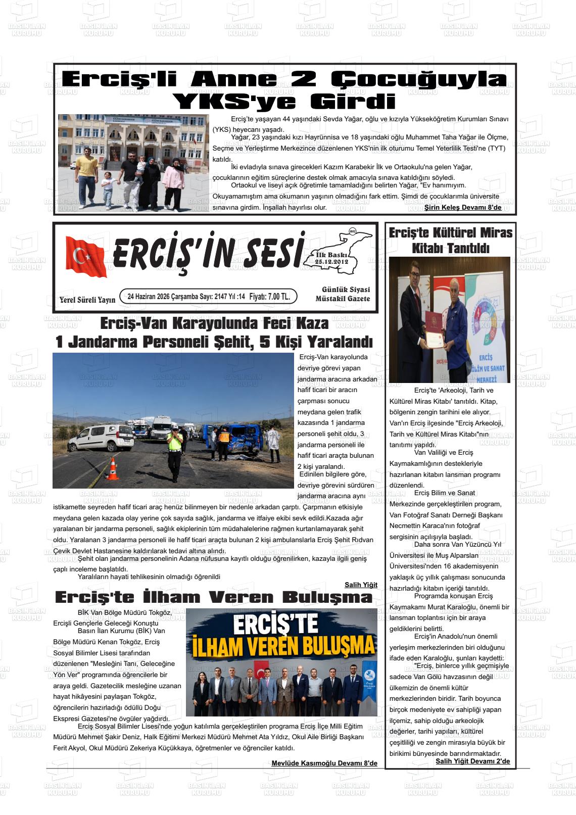 Van Ercisinsesi 24.06.2026