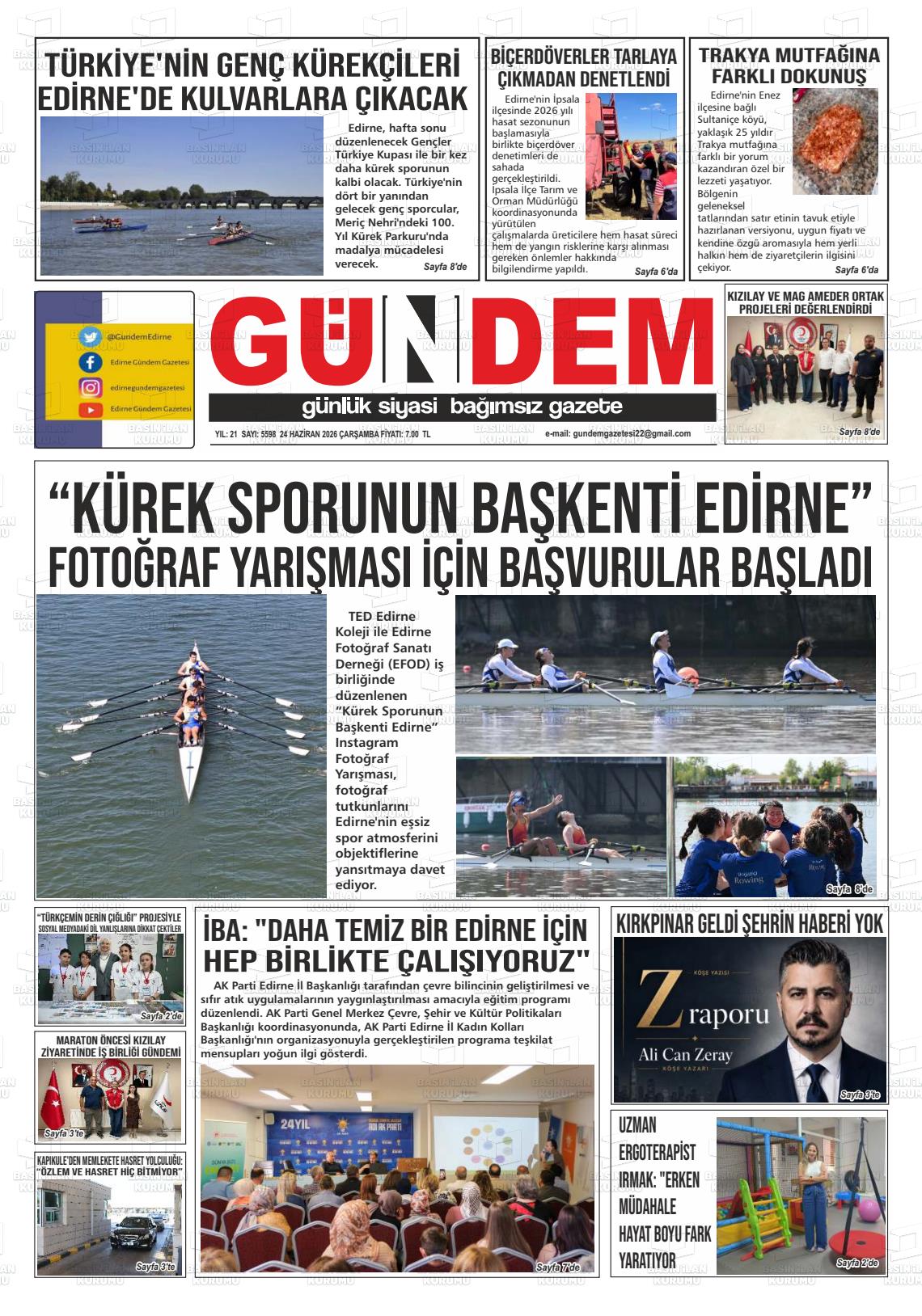 Edirne Gundem 24.06.2026