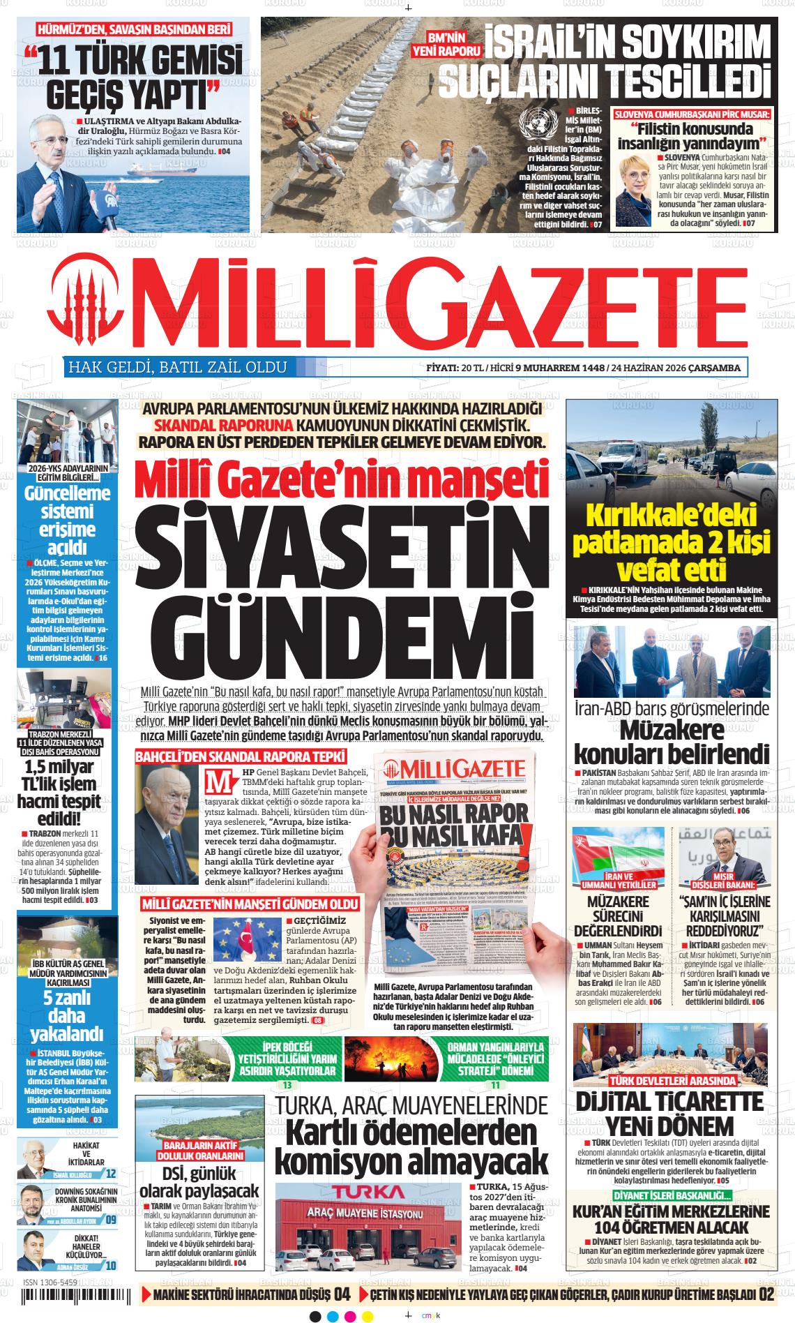 Milli Gazete Gazetesi 24.06.2026
