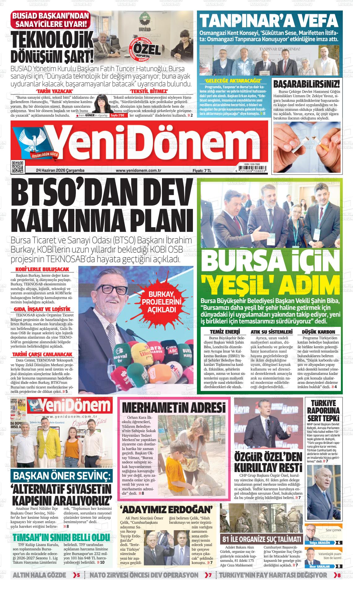 Bursa Yenidonem 24.06.2026